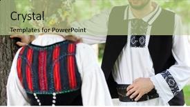  Presentation with bride - Theme having hungarian wedding dress and groom background and a mint green colored foreground