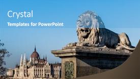  Presentation with budapest - Presentation theme with hungary budapest parliament background and a light blue colored foreground