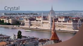  Presentation with hungary - Theme consisting of hungary-budapest-twilight-at-danube background and a light blue colored foreground