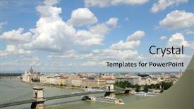  Presentation with danube - Cool new PPT theme with hungary chain bridge and danube river and parliament in budapest backdrop and a light blue colored foreground