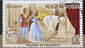  Presentation with flute - Presentation theme featuring hungary-circa-1967-a-stamp background and a mint green colored foreground