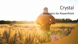  Presentation with african sunset - Theme featuring hunger - african woman in traditional clothes background and a white colored foreground