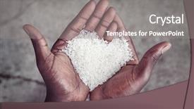  Presentation with rice - Beautiful slide set featuring hunger - hands holding rice backdrop and a gray colored foreground