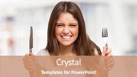  Presentation with young woman diagnosis of sti - Colorful presentation theme enhanced with hunger - portrait of a very hungry backdrop and a coral colored foreground