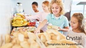 Presentation with school cafeteria - Presentation theme with hunger - students in elementary school pick background and a lemonade colored foreground