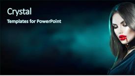  Presentation with vampire - Slide deck enhanced with hunger - vampire halloween woman portrait beauty background and a navy blue colored foreground