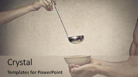  Presentation with waiting - Slide deck with hunger - young man waiting background and a coral colored foreground