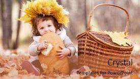  Presentation with baby girl announcement - Presentation theme enhanced with hunger child - cute baby girl having background and a red colored foreground