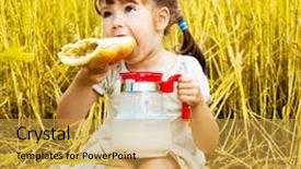  Presentation with wheat - Audience pleasing slides consisting of hunger child - cute little girl backdrop and a yellow colored foreground