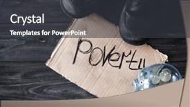  Presentation with poverty - Colorful theme enhanced with hunger children poor - old shoes piece of cardboard backdrop and a dark gray colored foreground