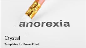  Presentation with anorexia - Colorful presentation enhanced with hunger strike - anorexia word with pencil eraser backdrop and a white colored foreground