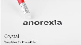  Presentation with anorexia - Cool new PPT theme with hunger strike - anorexia word with pencil eraser backdrop and a white colored foreground