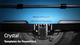  Presentation with anorexia - Cool new presentation design with hunger strike - old typewriter and inserted blue backdrop and a dark gray colored foreground