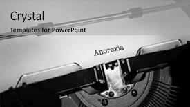  Presentation with anorexia - Cool new PPT theme with hunger strike - old typewriter and inserted sheet backdrop and a light gray colored foreground
