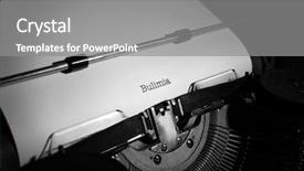  Presentation with bulimia - Audience pleasing presentation theme consisting of hunger strike - old typewriter and inserted sheet backdrop and a gray colored foreground