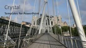  Presentation with london - Presentation with hungerford-bridge-across-the-thames background and a light blue colored foreground