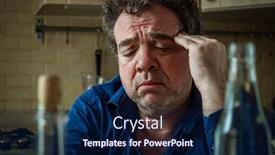  Presentation with alcoholism - Slide set consisting of hungover-drunk-sad-middle-aged background and a navy blue colored foreground