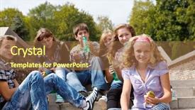  Presentation with teens - Slide deck enhanced with hungry child - teens eating sandwiches background and a tawny brown colored foreground