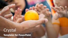  Presentation with charity - Audience pleasing presentation consisting of hungry children being fed by charity backdrop and a tawny brown colored foreground