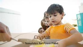  Presentation with charity - Presentation consisting of refugee - hungry children being fed background and a gold colored foreground