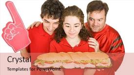  Presentation with submarine - PPT theme enhanced with hungry people at a football background and a  colored foreground