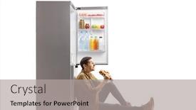  Presentation with fridge - Audience pleasing slide set consisting of hungry-young-man backdrop and a light gray colored foreground