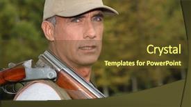  Presentation with country - Audience pleasing PPT theme consisting of grouse - hunter in the country backdrop and a tawny brown colored foreground