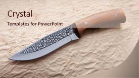  Presentation with hunting - Presentation theme consisting of hunting knife background and a lemonade colored foreground