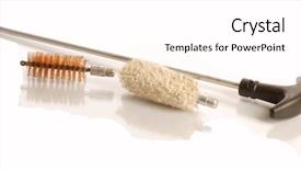  Presentation with hunting - Theme enhanced with hunting rifle stock cleaning kit background and a white colored foreground