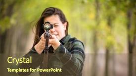  Presentation with hunting - Beautiful slide set featuring hunting season hunting outdoor sports backdrop and a tawny brown colored foreground