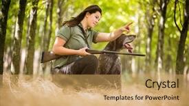  Presentation with hunting - Audience pleasing presentation theme consisting of hunting season hunting outdoor sports backdrop and a yellow colored foreground