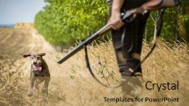  Presentation with hunting - Theme having hunting season hunting outdoor sports background and a coral colored foreground