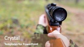  Presentation with hunting - Cool new presentation design with hunting war army and people backdrop and a coral colored foreground