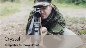  Presentation with hunting - Presentation theme having hunting war army and people background and a  colored foreground