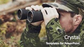  Presentation with hunting - Beautiful theme featuring hunting war army and people backdrop and a dark gray colored foreground