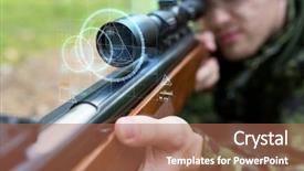  Presentation with sniper - Presentation theme consisting of recruitment project - hunting war army technology background and a coral colored foreground