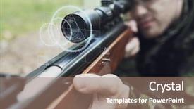  Presentation with hunting - Slide deck with recruitment project - hunting war army technology background and a coral colored foreground