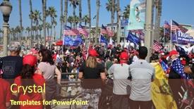  Presentation with huntington - Colorful slide deck enhanced with huntington-beach-ca-usa-october backdrop and a tawny brown colored foreground