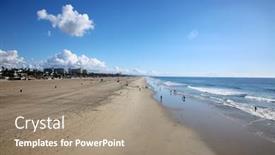  Presentation with sun bathers - Slides enhanced with huntington-beach-california-crowds background and a coral colored foreground