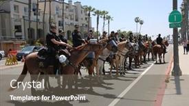  Presentation with everyone - Amazing presentation theme having huntington-beach-california-usa backdrop and a gray colored foreground
