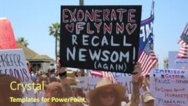  Presentation with everyone - Presentation design consisting of huntington-beach-california-usa background and a tawny brown colored foreground