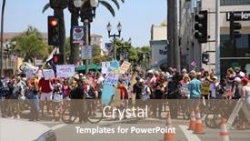  Presentation with everyone - Presentation theme enhanced with huntington-beach-california-usa background and a coral colored foreground