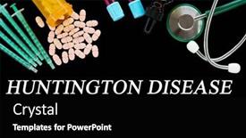 Presentation with huntington disease - PPT theme featuring huntington-disease-text-on-medical background and a black colored foreground