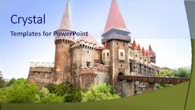  Presentation with transylvania - Colorful slide deck enhanced with hunyad castle medieval gothic-renaissance backdrop and a light blue colored foreground