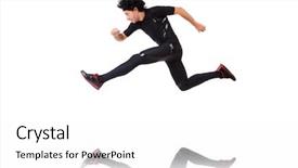  Presentation with one young man exercising handball - Theme consisting of hurdle race - young man doing exercises isolated background and a  colored foreground