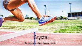  Presentation with athlete - Beautiful slides featuring hurdles - female athlete jumping above backdrop and a lemonade colored foreground