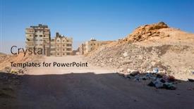  Presentation with road construction - Presentation design featuring hurghada-egypt-wasteland-with-heaps background and a coral colored foreground