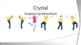  Presentation with isolated paw prints over white - PPT theme with hurray men isolated over white background and a  colored foreground