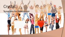  Presentation with success - Audience pleasing slide set consisting of hurray team success concept backdrop and a  colored foreground