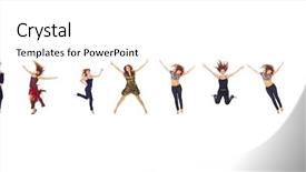  Presentation with group - Colorful slides enhanced with hurray to athlets big group backdrop and a  colored foreground